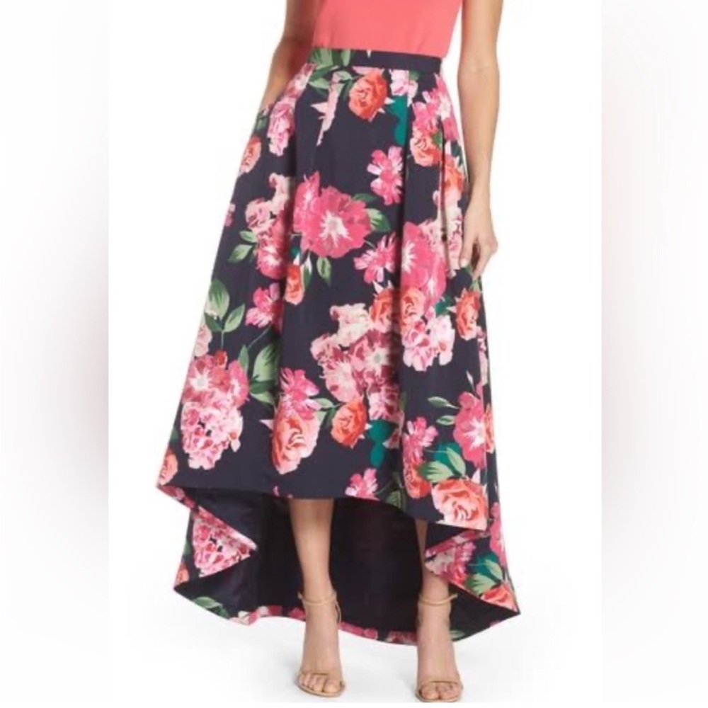 Eliza J Floral High-Low Skirt